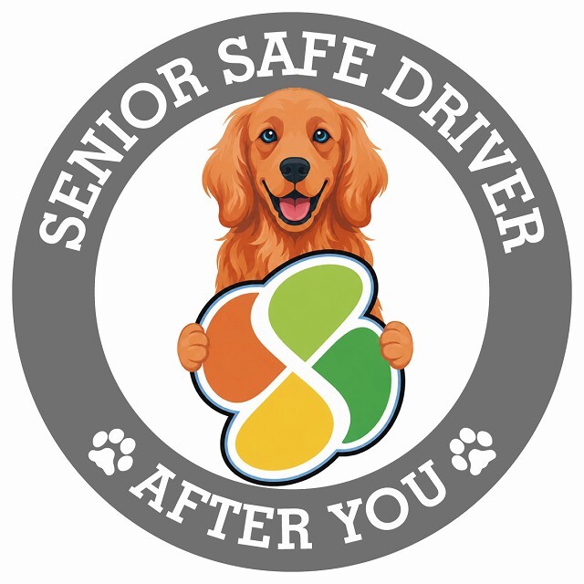 カーサイン 高齢者マーク SENIOR SAFE DRIVER アイリッシュセター ステッカー シール 直径13cm 肉球 日本製 車