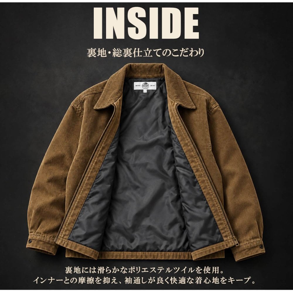 REDKAP レッドキャップ コーデュロイ ジャケット ドリズラージャケット メンズ RDK-2603 スイングトップ ブルゾン アウター YKK 太畝 8WEL 総裏 ツイル ワンウォッシュ ドローコード ワイドシルエット ストリート カジュアル アメカジ M L XL 2026FW Karlas