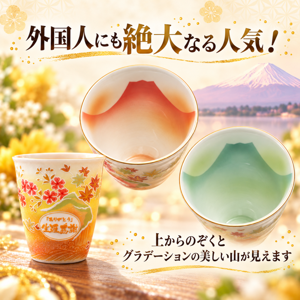 退職 異動 名入れ ギフト SXX 酒セット 日本酒 久保田 吟醸 千寿 300ml & 有田焼 桜もみじプレミアムフリーカップ コサージュ付 ギフトBOX入り / プレゼント ギフト 退職 記念 誕生日 還暦 傘寿 米寿 緑寿 長寿 祝い