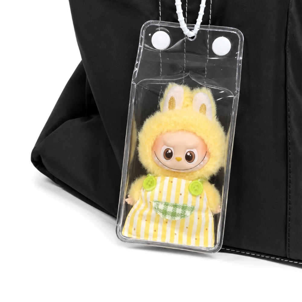 【ラッピング無料】ミニラブブ クリアケース THE MONSTER PIN FOR LOVE シリーズ対応 PVC 透明 ディスプレイバッグ 収納ケース 着せ替え対応 ギフト ぬい活 