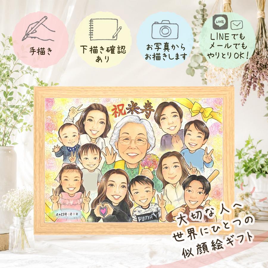 ギフト 米寿祝い 似顔絵 贈り物 名入れ 手描き プレゼント 米寿 誕生日 88歳 長寿 長寿祝い 大人数 お母さん 両親 家族 お父さん 修正無料 下書き確認 名入れ かわいい サプライズ 宝物 そっくり 長寿 88歳 思い出 二次会 感動 喜寿祝い 卒寿祝い 節目 お祝い返し オリジナル 同窓会 ホワイトデー 還暦祝い 結婚祝い ウェディングギフト ブライダルギフト