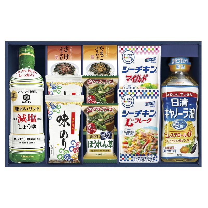 【ギフト対応無料】お歳暮・冬ギフト 健活和膳 キッコーマン減塩しょうゆ&アマノフーズ バラエティセット (ORCGR-402) ※送料無料(北海道・沖縄は除く)
