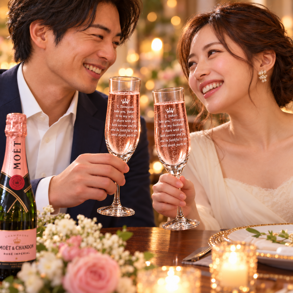 卒業 退職 名入れ ペアギフト SXX 酒セット モエ・エ・シャンドン ロゼ・アンペリアル ハーフ 375ml & フルートシャンパングラス プロローズ 2点 布張りBOX入り / プレゼント ギフト 両親 夫婦 結婚 金婚式 銀婚式 退職 記念 誕生日 長寿 祝い