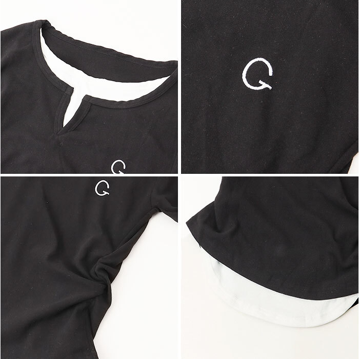 tシャツ レディース 長袖 通販 カットソー 重ね着風トップス レイヤード風ロンT カジュアル きれいめ無地 スリムフィット 通学通勤 あったか防寒 秋冬ファッション シンプルベーシック フェミニン 柔らかストレッチ ウンドネック トップス シンプル