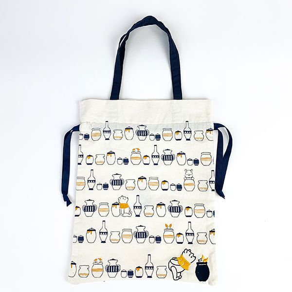 ディズニー プー Winnie The POOH Pooh Series 巾着バッグ バッグ 通勤 通学 巾着 刺繍 ブルー グッズ