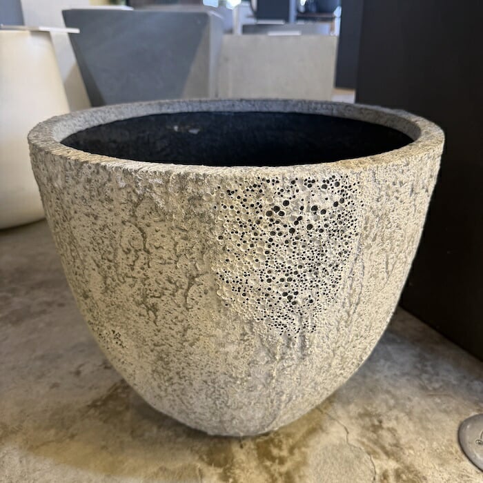 鉢カバー おしゃれ 大型 20号 16号 14号 11号 XL L M S サイズ 植木鉢 KONTON コントン オイスター ラウンド 丸型 ファイバーストーン 軽量 室内 屋内 高級 北欧 モダン ナチュラル 観葉植物用 サボテン 多肉植物 特大 玄関 プランター 底穴なし ホワイト
