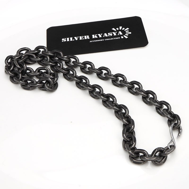 太角チェーン 幅11mm シルバー ゴールド イーグルフック チェーンネックレス フェザーネックレス チェーン 燻 太角チェーンセット 太め 太幅 極太 全てステンレス素材！
