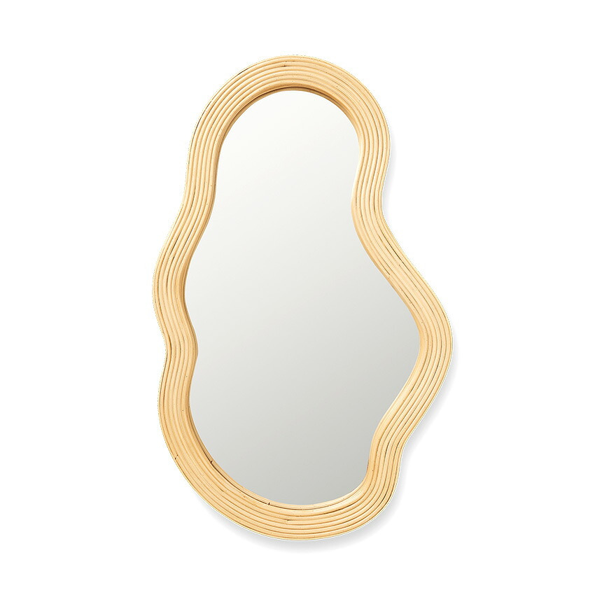 ferm LIVING ファームリビング 壁掛けミラー Pond Mirror ポンドミラー ラタン M 壁掛け鏡 北欧インテリア 家具 おしゃれ ミラー ウォールミラー 北欧ブランド 人気 おすすめ