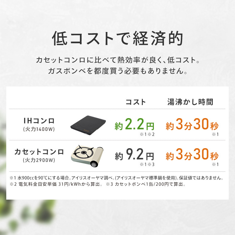 【公式】 IHクッキングヒーター アイリスオーヤマ 卓上 1400W 薄型 タイマー機能 マグネットプラグ式 ブラック IHC-T43-B 
