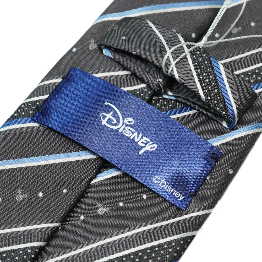 ディズニー／ネクタイ・ストライプ柄 Disney シルク100%　プレゼント ギフト フレッシャーズ  父の日　キャラクター 送料無料 DN921503グレー
