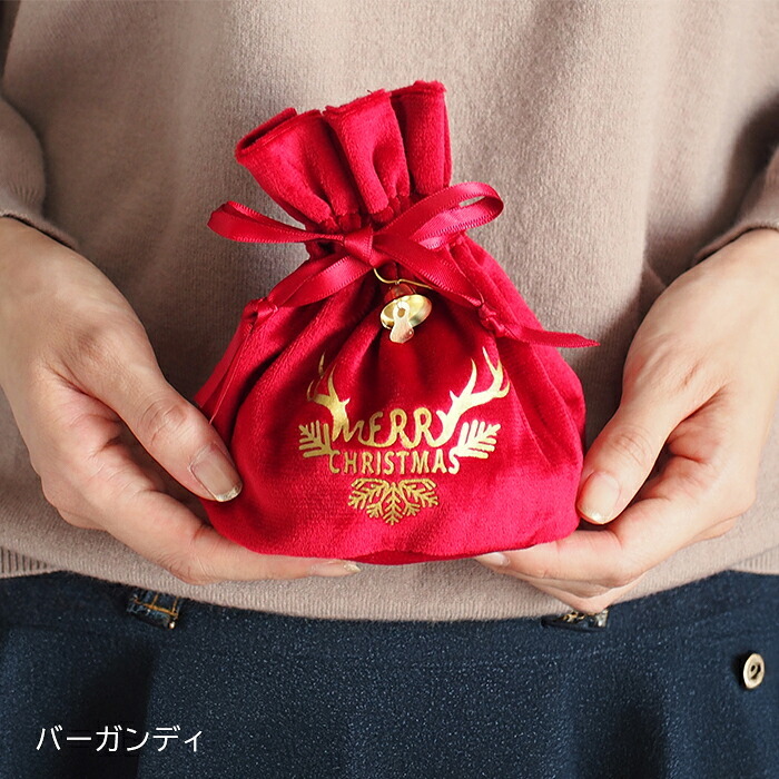 クリスマス ラッピング 巾着 バッグ 袋 リボン 贈り物 サプライズ 記念日 彼女 彼氏 プレゼント おしゃれ