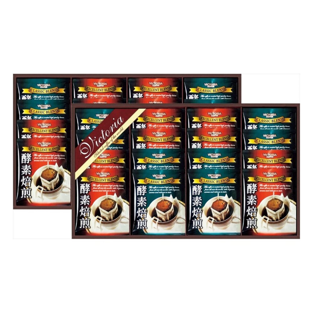 ビクトリア珈琲 酵素焙煎ドリップコーヒー ギフトセット 2種 計32点入 コーヒー 個包装 ドリップバッグ お湯を注ぐだけ【北海道・沖縄県・離島 配送不可】