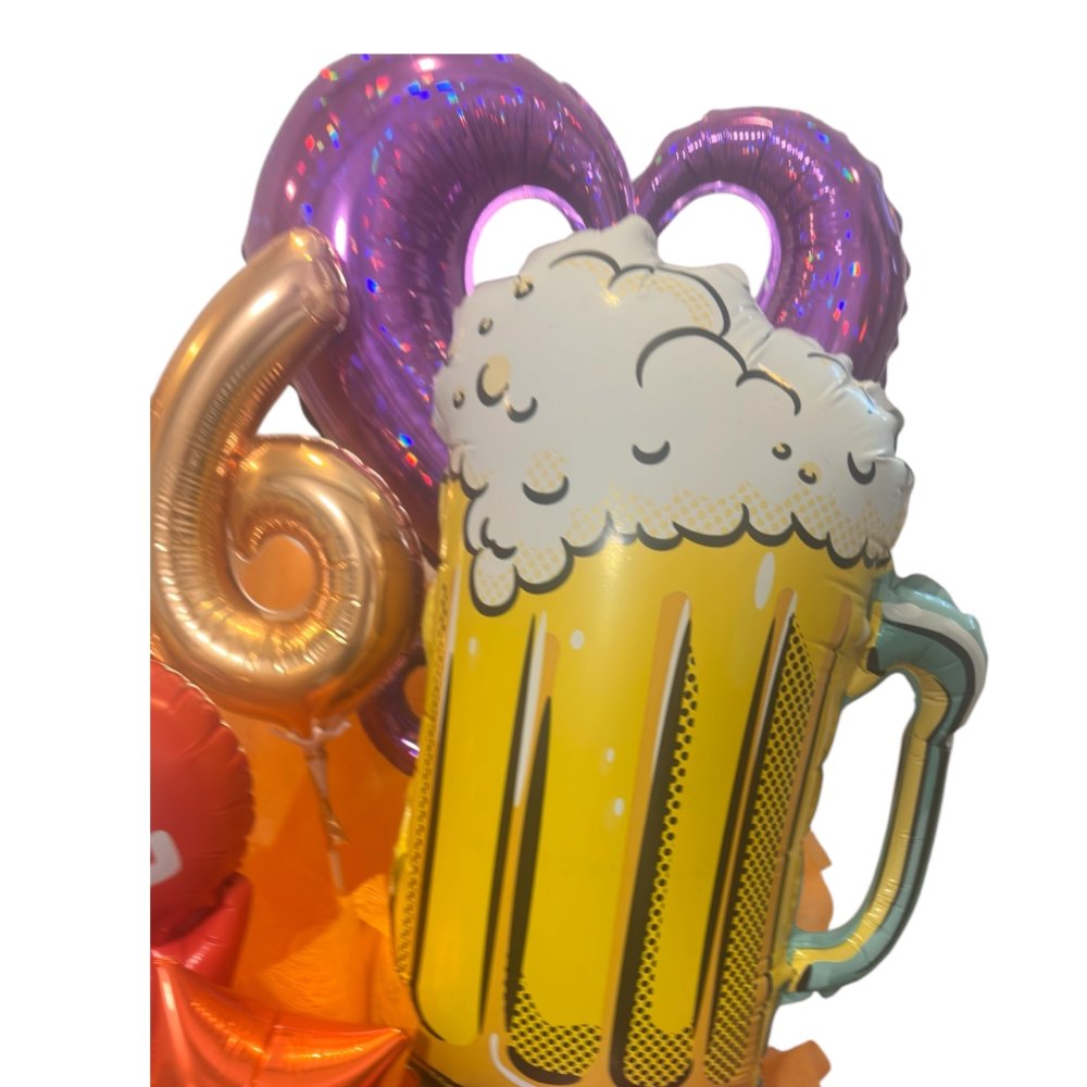 選べる数字　ビールバルーンギフト 乾杯 置き型 バルーンアレンジ 【数字バルーン無料】 周年祝い 誕生日祝い