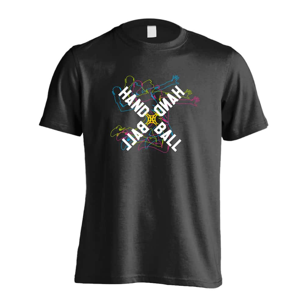 ハンドボール Tシャツ 半袖 メンズ ウェア レディース 練習着 ジュニア ドライ おもしろ tシャツ 速乾 名入れ スポーツ 女子 男子 チーム おしゃれ 文字入れ 「ネオンスタイルのクロスHANDBALL」 アートワークスコウベ 【送料無料】