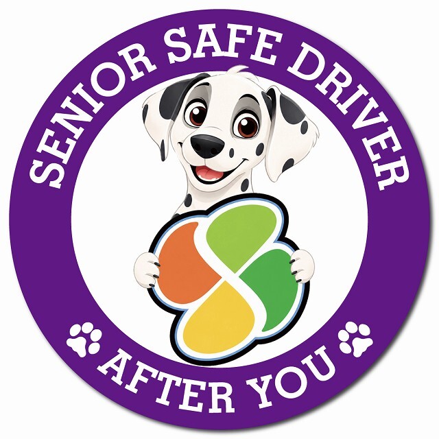 カーサイン 高齢者マーク SENIOR SAFE DRIVER ダルメシアン マグネット 強力 直径13cm 肉球 日本製 車 ステッカー