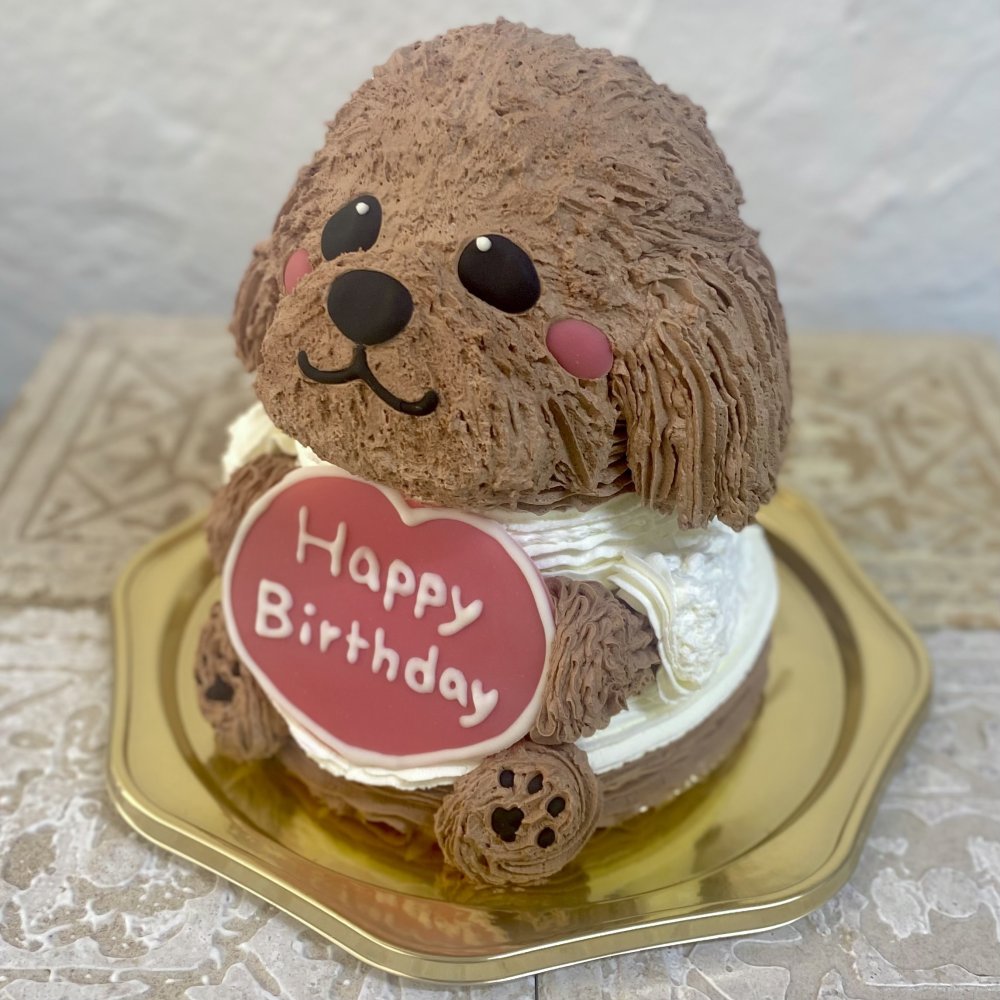 トイプードルの立体ケーキ 誕生日 可愛い ケーキ 立体 動物 女の子 女性 子供 こども 冷凍ケーキ 人気 プレゼント センイルケーキドンムルケーキ 犬