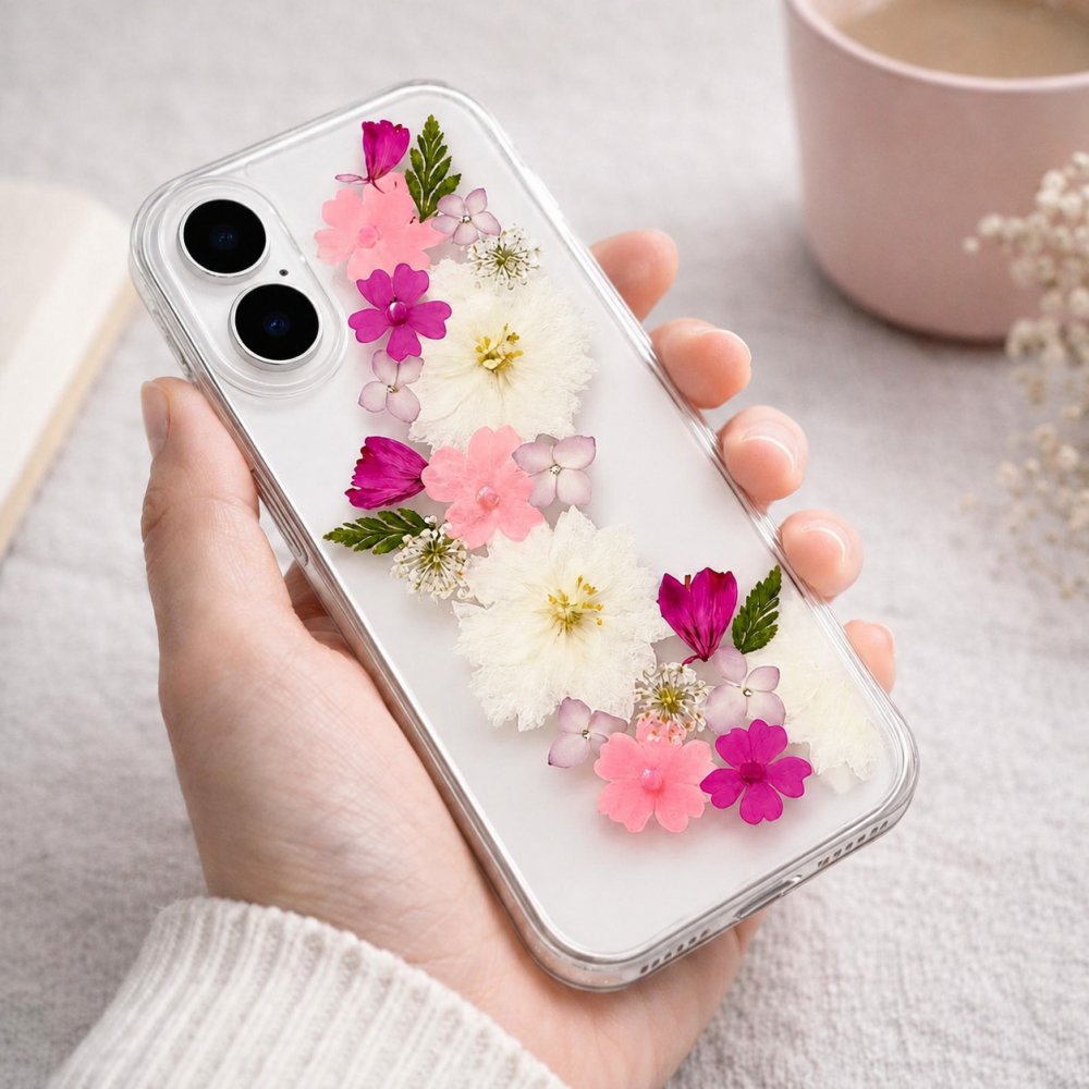 【ほぼ全機種対応スマホケース❁】押し花スマホケース NO.519 3color（着日指定不可） 押し花＆レジン iPhone/Xperia/AQUOS/Galaxy他