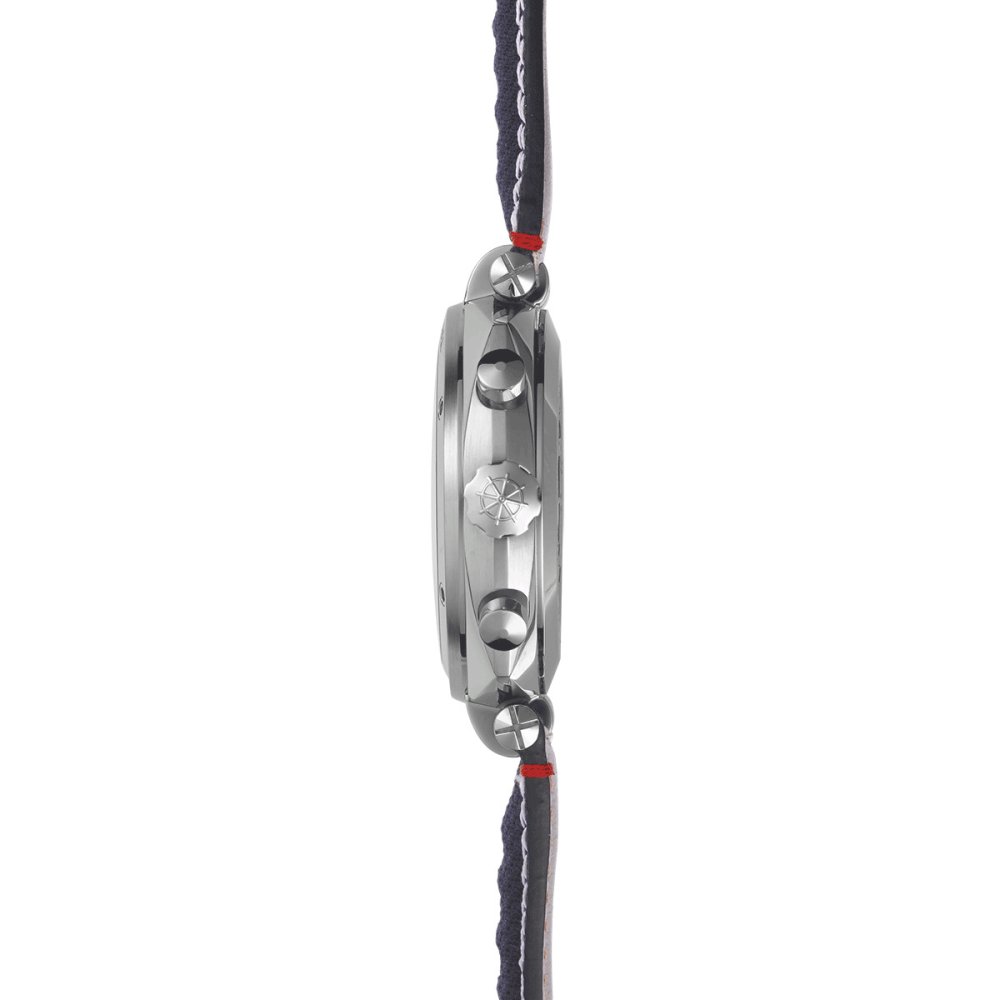 エルブラン HERBELIN ニューポート NEWPORT 42mm 腕時計 メンズ クオーツ クロノグラフ H35664AP25 クッション スクエア HERITAGE 革ベルト ネイビー