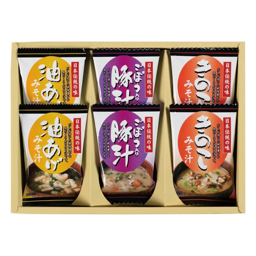 フリーズドライ お味噌汁 3種の味 詰合せ ギフトセット 計6点入 フリーズドライ味噌汁 即席味噌汁 味噌汁セット【北海道・沖縄県・離島 配送不可】
