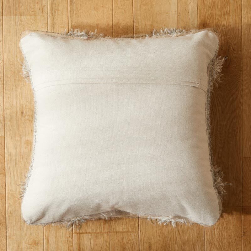ベッド 寝具 クッションカバー 45×45cm ウール モロッカン かわいい オシャレ 綿 ベニワレン 韓国 北欧 グレー 正方形 カバー 座布団カバー