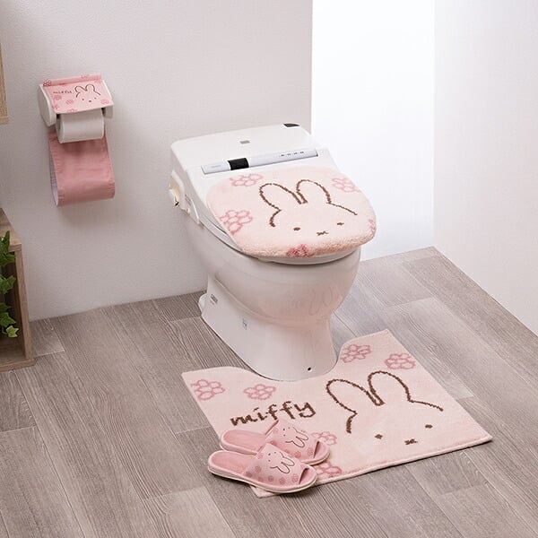 ミッフィー miffy ペーパーホルダーカバー ラインフラワー ピンク トイレ用品