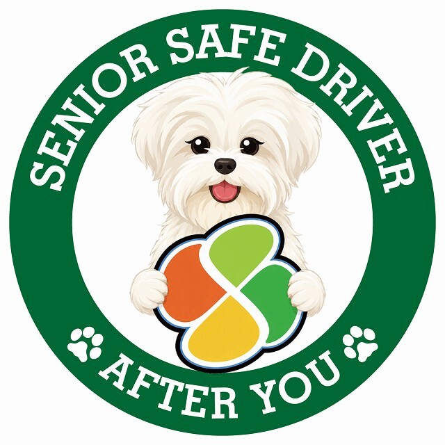 カーサイン 高齢者マーク SENIOR SAFE DRIVER マルーキー ステッカー シール 直径13cm 肉球 日本製 車