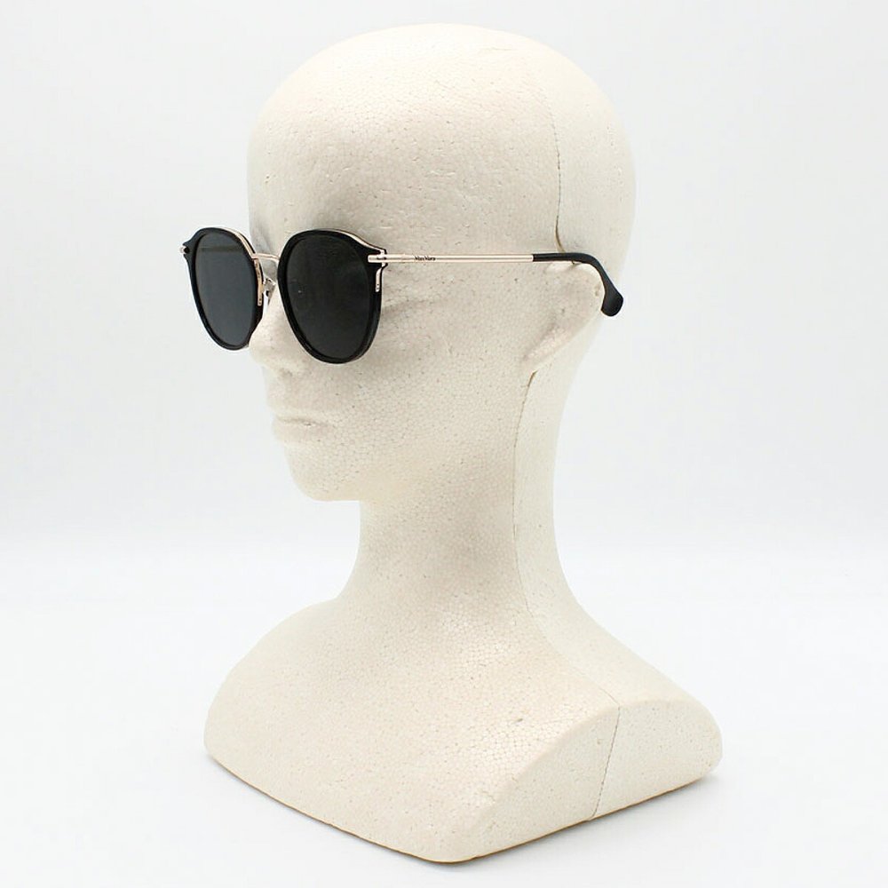マックスマーラ Max Mara サングラス ノーズパッド UVカット アイウェア ボストン ウェリントン MM0147-K/S 01A 54 メンズ レディース ユニセックス ブラック+グレー 海外正規品