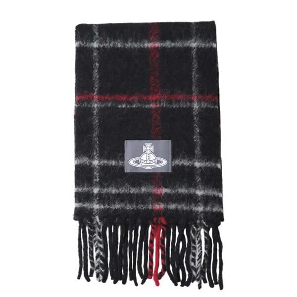 ヴィヴィアンウエストウッド マフラー Vivienne Westwood CHUNKY CHECK 8103014F-W01MO-N401 ユニセックス BLACK ブラック チェック柄