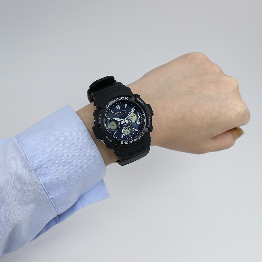 【レビューで延長保証 11年】カシオ CASIO G-SHOCK G-ショック 電波ソーラー AWG-M100SB-2A ANALOG-DIGITAL M100 SERIES ネイビー ブラック メンズ デジタル 腕時計 ギフト プレゼント【海外正規品】送料無料
