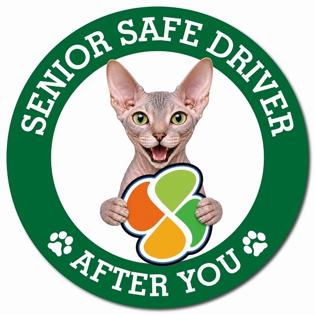 カーサイン 高齢者マーク SENIOR SAFE DRIVER ドンスコイ マグネット 強力 直径13cm 肉球 日本製 車 ステッカー