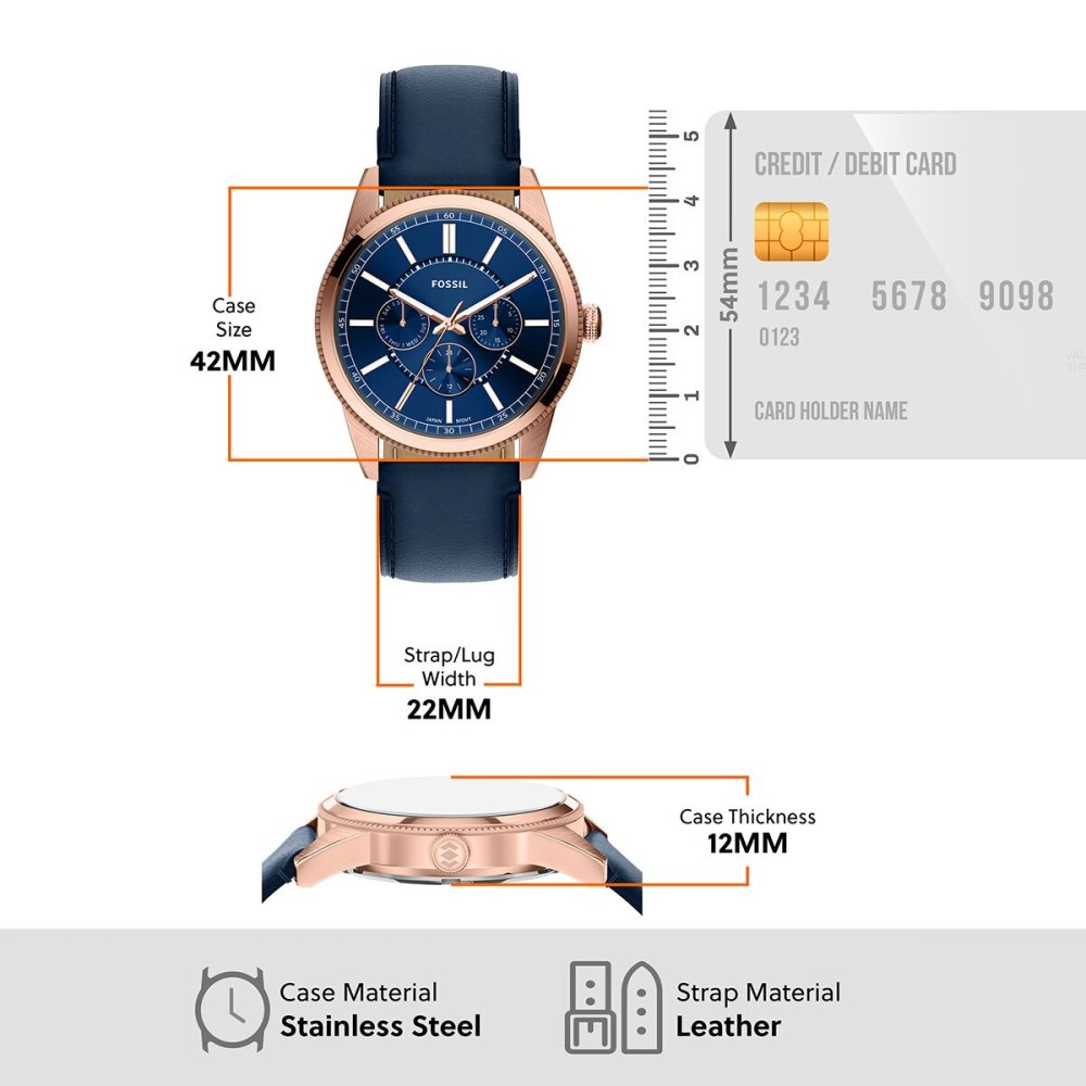 フォッシル FOSSIL 腕時計 メンズ PEARSON マルチファンクション アナログ ネイビーレザーウォッチ FS6196【2026 新作】