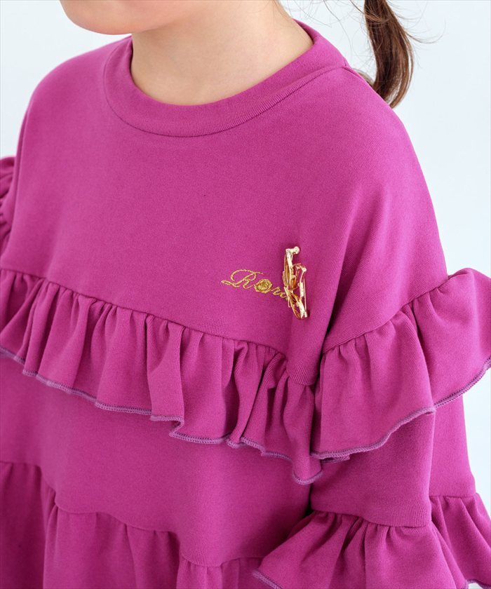 Rora ワンピース 通販 フリルワンピース キッズワンピース 長袖ワンピース お出掛け かわいい 通園通学用 小学校低学年 お出かけ着 セミフォーマル 春秋冬用 かわいい子供服 おしゃれ 女の子 女の子用 発表会