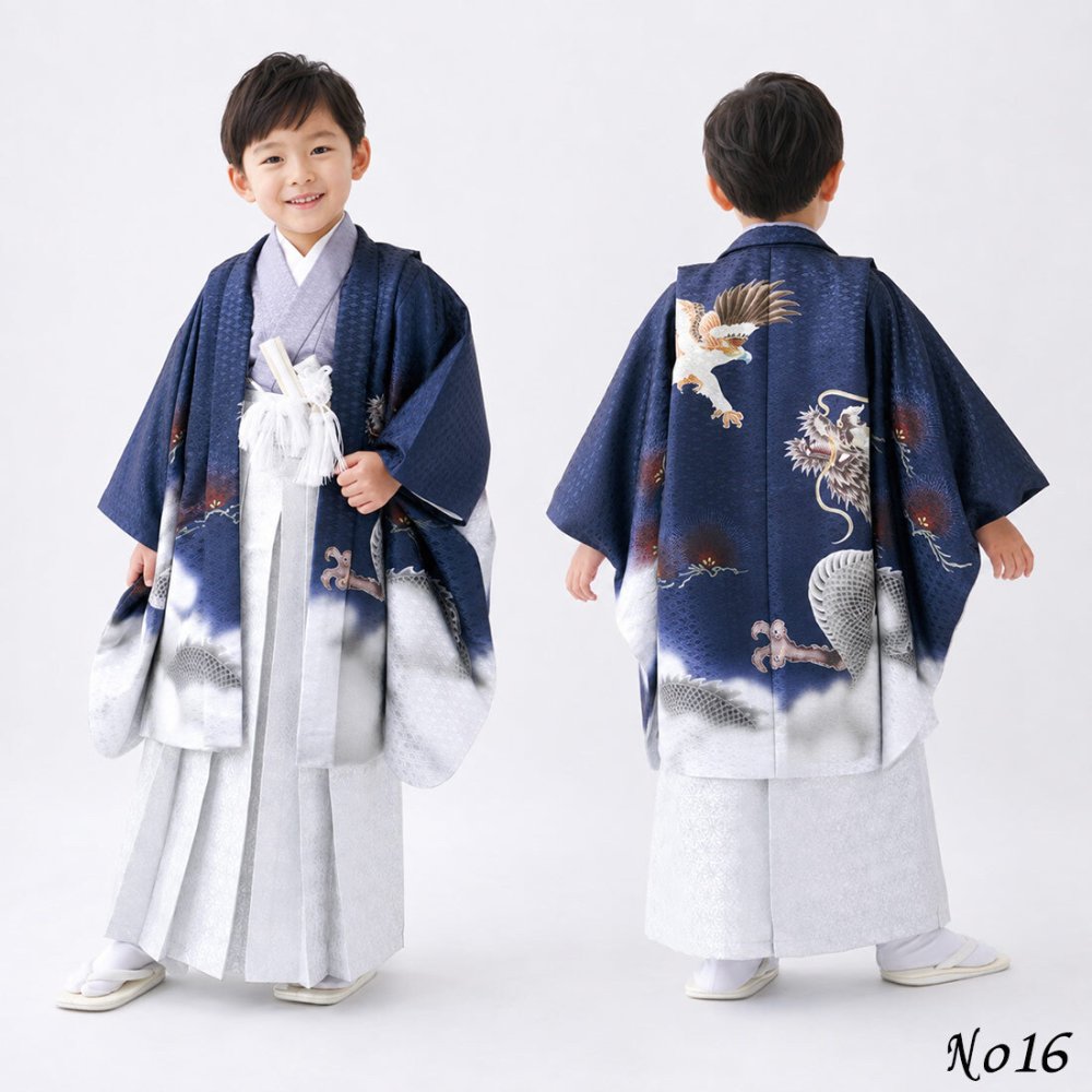 七五三 着物 男の子 5歳 袴 PO-112 購入 販売 鷹兜松 鷹 兜 男児 753 羽織袴 羽織 袴セット 男の子袴 セット 和装 レトロ 龍 子供 五歳 5才 お正月 ボーイズ