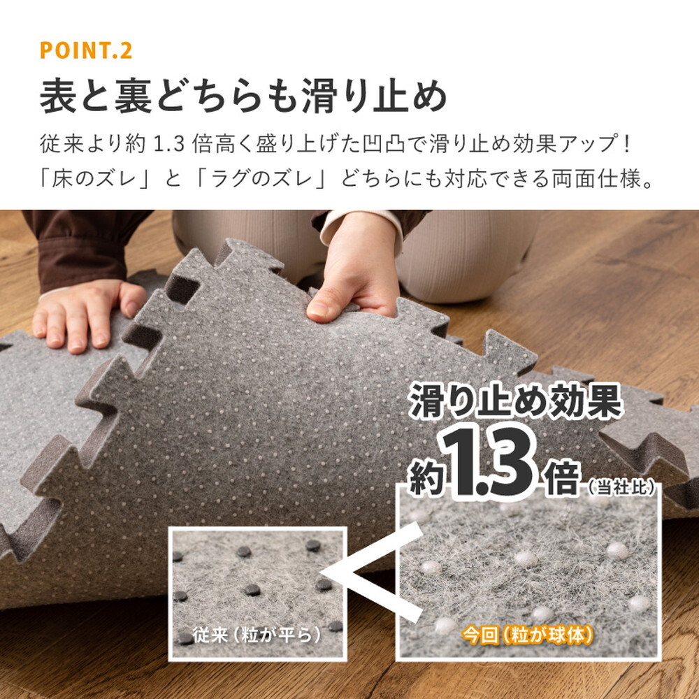 ラグ カーペット 【4枚セット】ジョイントアンダー 厚み増し太郎 アツマシ 約61×61cm の下に敷くマット ジョイントマット ジョイント式 下敷き 防音 滑り止め ふかふか 厚手 低反発