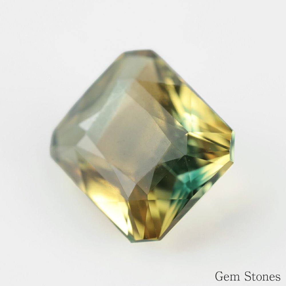 非加熱 バイカラーサファイア 3.60ct ルース 宝石 裸石 大粒 グリーン イエロー バイカラー サファイア ジュエリー オリジナル 制作 コレクション 誕生石 9月 記念 お守り 誕生日 プレゼント
