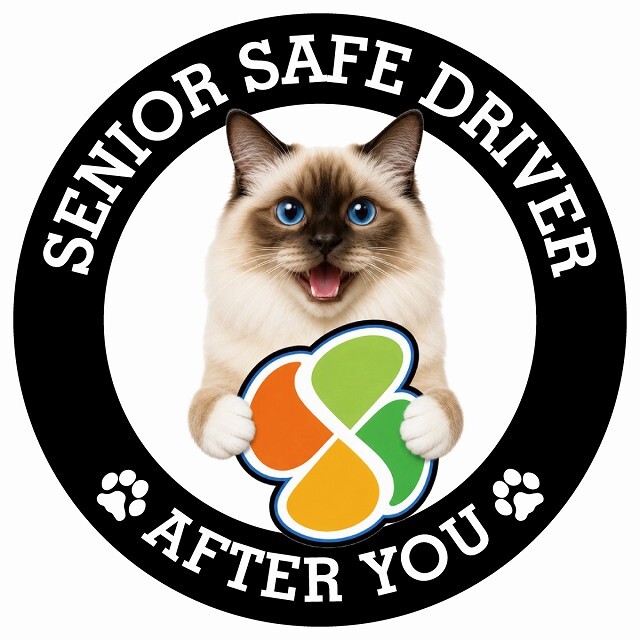 カーサイン 高齢者マーク SENIOR SAFE DRIVER バーマン ステッカー シール 直径13cm 肉球 日本製 車