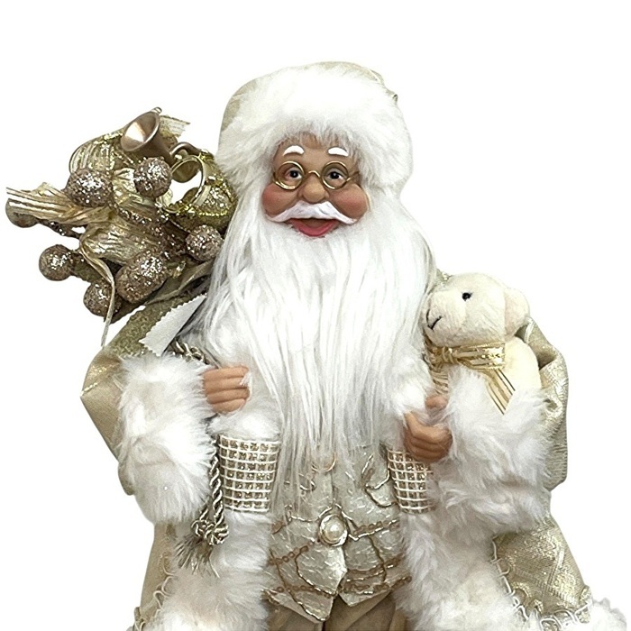 ヨーロピアンスタイルサンタクロース オフホワイト 高さ30cm クリスマス クリスマスグッズ オーナメント ノエル 人形 ドール 北欧 置物