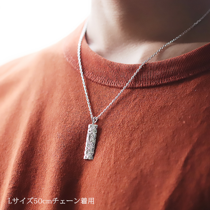 ハワイアンジュエリー ネックレス シルバー ペアネックレス 2本セット 刻印 無料 誕生石入れ可 カットアウト プレート Mサイズ Lサイズ シルバー925 大人 友達 長さ選べる カップル 夫婦 プレゼント ハロウィン 【品番：CG-SP10801-SP11001P】