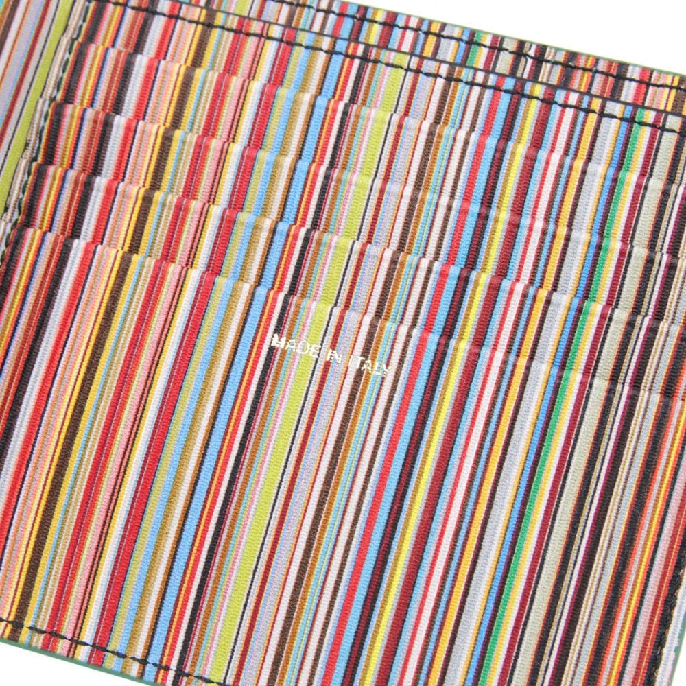 ポールスミス 財布 Paul Smith 二つ折り財布 小銭入れなし メンズ コバルトグリーン マルチストライプ M1A-4832-DMULTI 30 【ラッピング無料 誕生日 お祝い プレゼント ギフト 贈り物】 送料無料