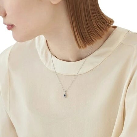 【無料ラッピング】  ヨンドシー 4℃ 9月誕生石 プラチナ ネックレス サファイア ダイヤモンド ブランド 正規品 新品 ギフト プレゼント 人気 おすすめ 誕生日 記念日 クリスマス 送料無料