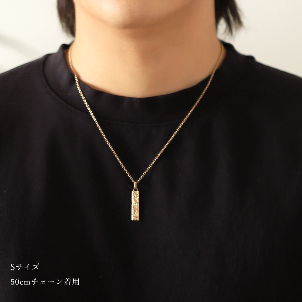 金属アレルギー対応 ペンダントトップ ハワイアンジュエリー 刻印無料 誕生石 純チタン ゴールドカラー バレルプレート Sサイズ チェーン別売り イオンプレーティング メンズ レディース プレゼント ハロウィン 【品番：TIP410-Y】