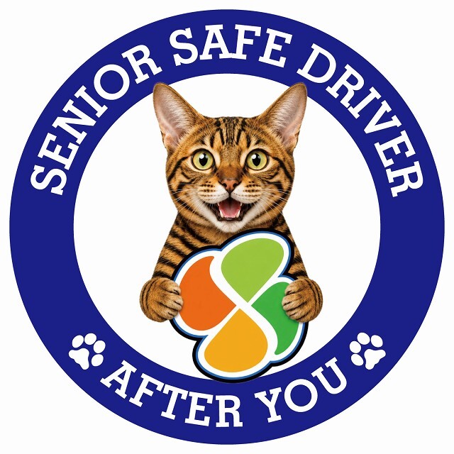カーサイン 高齢者マーク SENIOR SAFE DRIVER トイガー ステッカー シール 直径13cm 肉球 日本製 車