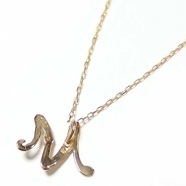 イニシャル ネックレス K18 ゴールド ダイヤモンド 0.01ct 一粒 ダイヤネックレス ペンダント 18金 レディース アクセサリー アルファベット M ギフト プレゼント