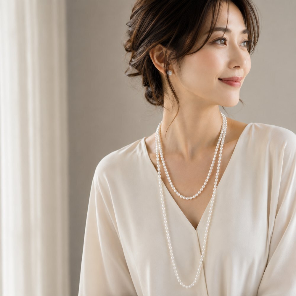 パールネックレス ロングネックレス 2連 7mm 120cm ホワイト シルバーブラック 貝パール イヤリング ピアス セット 収納ケース付 Sakuya カジュアル プレゼント ギフト 誕生日プレゼント 誕生日 おしゃれ 上品 大人 普段使い お呼ばれ 二次会 パーティー 結婚式 真珠 40代 50代 60代 母 妻 祖母 彼女 女性 アレンジ 重ね付け ロング クリスマス
