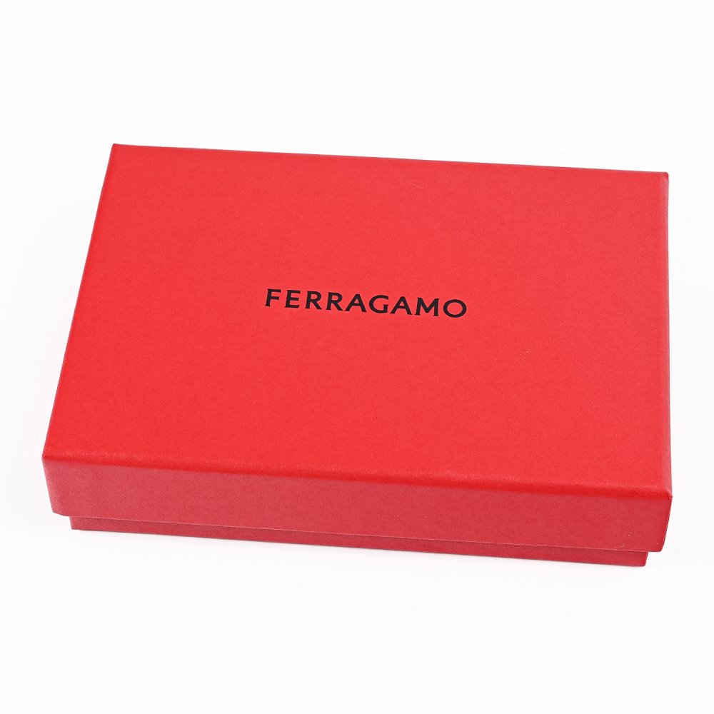 【名入れ無料】【スペシャルラッピング付き】フェラガモ Salvatore Ferragamo サルヴァトーレフェラガモ 二つ折り財布 小銭入れ付き ウォレット ダブル・ガンチーニ レディース ブラック レッド 220627 770769 001 0770769 折財布