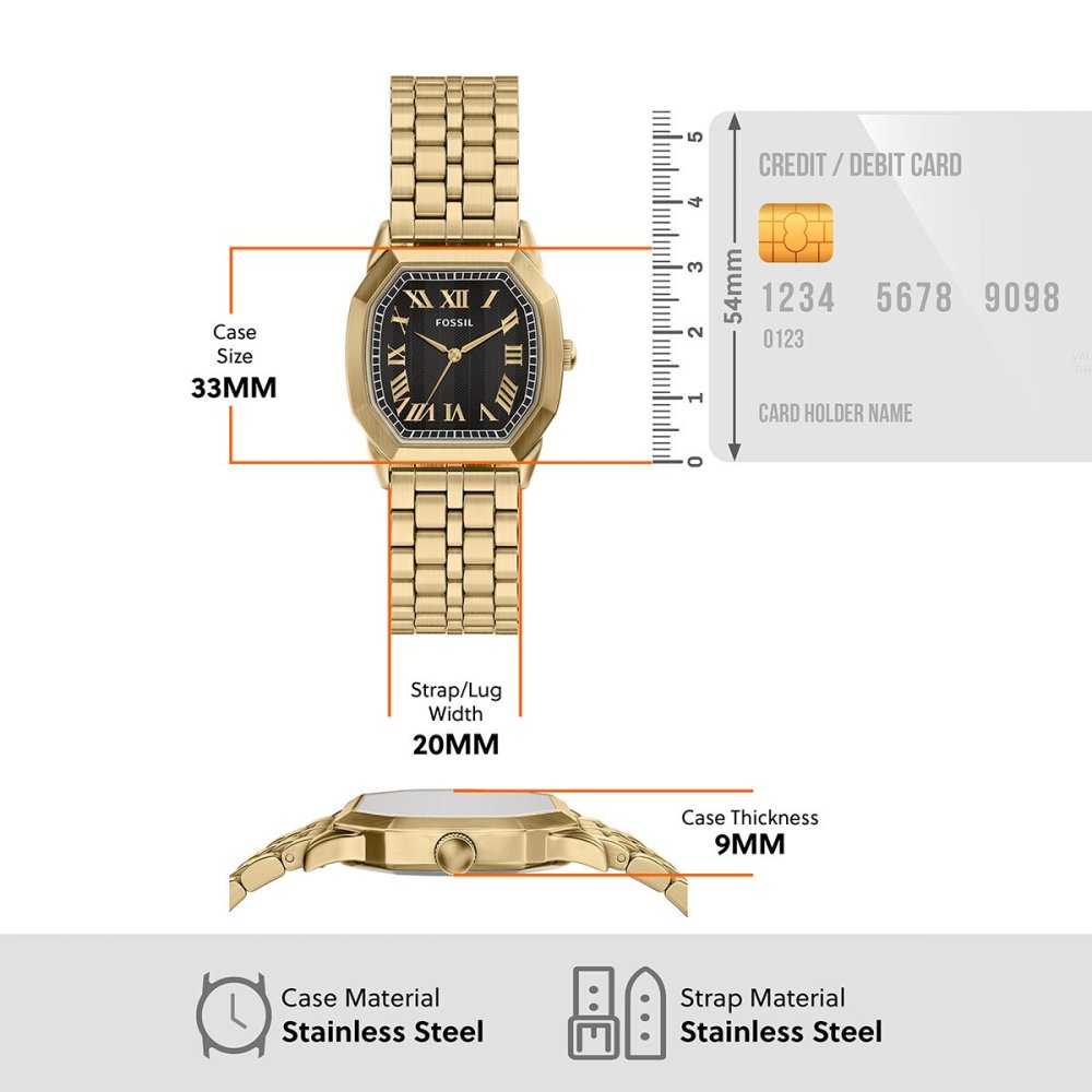 フォッシル FOSSIL 腕時計 メンズ HARLOW アナログ ゴールドトーン ステンレススチールウォッチ FS6213【2026 新作】