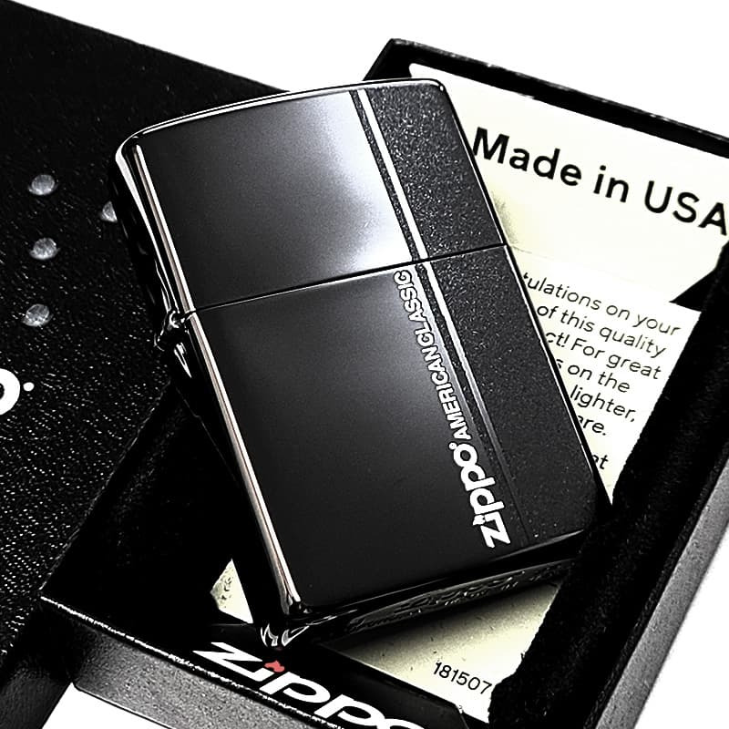 ZIPPO ライター シンプル スマートライン ブラックニッケル ジッポ ロゴ 黒 おしゃれ かっこいい メンズ ギフト プレゼント