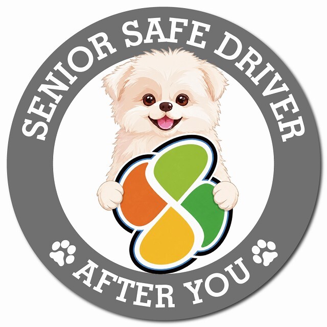 カーサイン 高齢者マーク SENIOR SAFE DRIVER シーポメ マグネット 強力 直径13cm 肉球 日本製 車 ステッカー