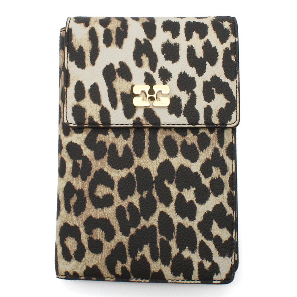 ガニー GANNI 財布 小銭入れ付き 二つ折り財布 B3010041-859 Bou Travel Wallet レディース アーモンドミルク（レオパード）海外正規品