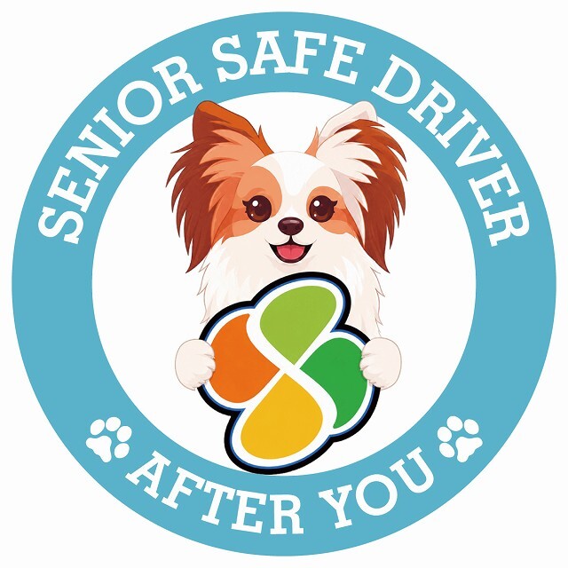カーサイン 高齢者マーク SENIOR SAFE DRIVER ファレーヌ ステッカー シール 直径13cm 肉球 日本製 車